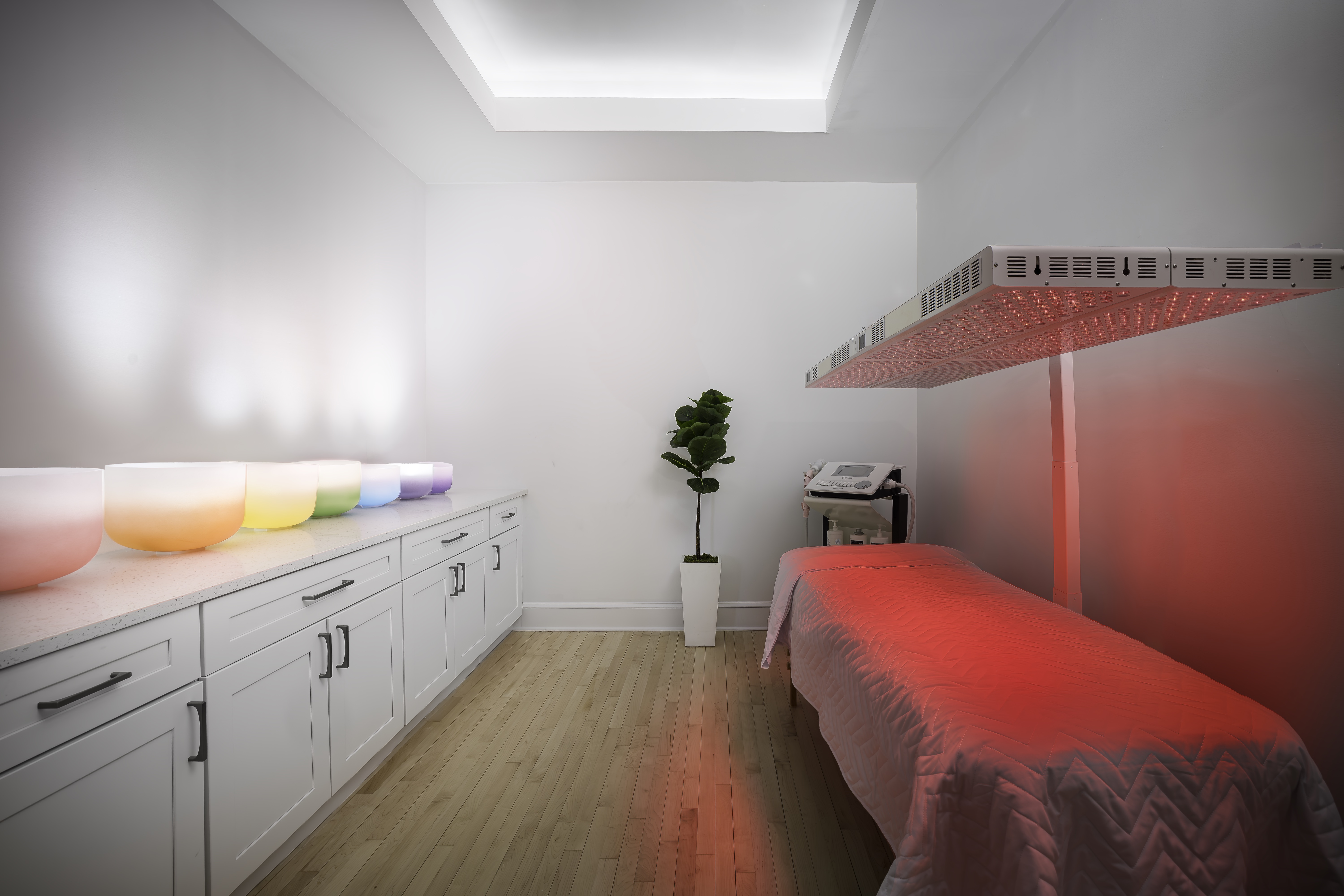 Commercial interior with red accents   NJ photography